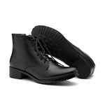 Bota Feminina Couro Botinha Coturno cor Preto 260P Preto