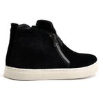 Tenis Feminino Cano Alto Couro Hiate Elegante Cor Veludo Preto Preto