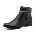 Bota Feminina Couro Botinha Coturno cor Preto 261P Preto