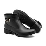 Bota Feminina Couro Botinha Coturno cor Preto 265P Preto