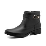 Bota Feminina Couro Botinha Coturno cor Preto 265P Preto