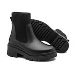 Coturno Feminino Couro Bota cor Preto Preto