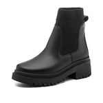 Coturno Feminino Couro Bota cor Preto Preto