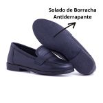 Mocassim Gravata QeA Couro Cor Preto