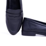 Mocassim Gravata QeA Couro Cor Preto