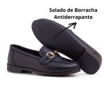 Mocassim Couro Bridão Cor Preto QeA 