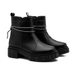 Coturno Feminino Couro Bota cor Preto 
