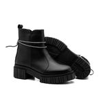Coturno Feminino Couro Bota cor Preto 