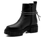 Coturno Feminino Couro Bota cor Preto 