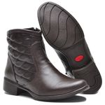 Bota CL cano curto Couro Legitimo Cor Café Marrom