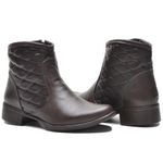 Bota CL cano curto Couro Legitimo Cor Café Marrom