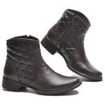 Bota CL cano curto Couro Legitimo Cor Café Marrom