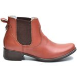 Botina CL Feminina Cano Curto Couro Premium Cor Marrom 