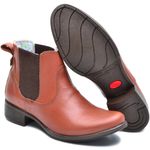 Botina CL Feminina Cano Curto Couro Premium Cor Marrom 