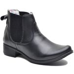 Botina CL Feminina Cano Curto Couro Premium Cor Preto 