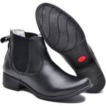 Botina CL Feminina Cano Curto Couro Premium Cor Preto 