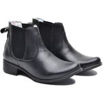 Botina CL Feminina Cano Curto Couro Premium Cor Preto 