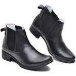 Botina CL Feminina Cano Curto Couro Premium Cor Preto 