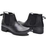 Botina CL Feminina Cano Curto Couro Premium Cor Preto 