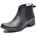Botina CL Feminina Cano Curto Couro Premium Cor Preto 