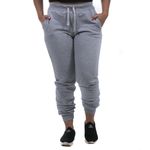 Calça Lisa De Moletom Feminina Cor Cinza