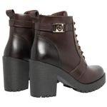 Bota De Couro Zíper Lateral Fivela Lateral Cor Café 14020 MF