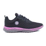 Tênis Feminino Academia Caminhada G2 Leve Macio e Confortável Cor Grafite Rosa