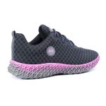 Tênis Feminino Academia Caminhada G2 Leve Macio e Confortável Cor Grafite Rosa