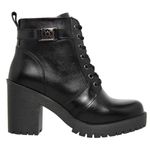Bota De Couro Zíper e Fivela Lateral Cor Preto 14020 MF