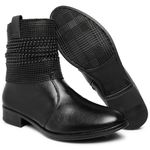 Bota Couro Malha Metal Cor Preto 5844