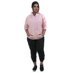 Conjunto Feminino Calça Preta e Blusa Moletom Cor Rosa Bebê Rosa Bebê