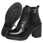 Bota De Couro Zíper e Fivela Lateral Cor Preto 14020 MF