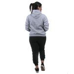 Conjunto Moletom Feminino Calça Preta e Blusa De Moletom Cor Cinza