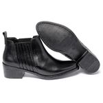 Bota Couro Legítimo Com Elástico Cor Preto 6703 FER