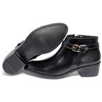 Bota Feminina Estilo Cano Curto Couro Legítimo Salto Cor Preto 6710