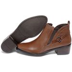 Bota Feminina Estilo Cano Curto Couro Legítimo Saltinho Cor Café 6711