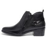Bota Feminina Estilo Cano Curto Couro Legítimo Saltinho Cor Preto 6711