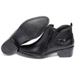 Bota Feminina Estilo Cano Curto Couro Legítimo Saltinho Cor Preto 6711