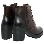 Bota De Couro Zíper Lateral Salto Grosso Cor Café 14010 MF