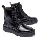 Coturno Couro Legítimo Cor Preto 7003 FER