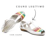 Sandália Artesanal De Couro Cor Branco - 710