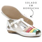 Sandália Artesanal De Couro Cor Branco - 710