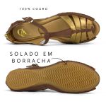 Sandália Artesanal De Couro Cor Chocolate - 710