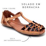 Sandália Artesanal De Couro Cor Nozes Onça - 710