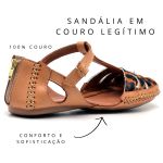 Sandália Artesanal De Couro Cor Nozes Onça - 710