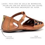 Sandália Artesanal De Couro Cor Nozes Onça - 710
