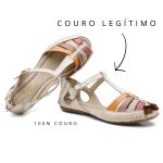 Sandália Artesanal De Couro Cor Off White Pessego - 710