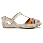 Sandália Artesanal De Couro Cor Off White Pessego - 710