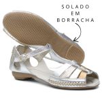 Sandália Artesanal De Couro Cor Prata - 710