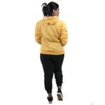 Conjunto Feminino Calça Preta e Blusa Moletom Cor Amarelo